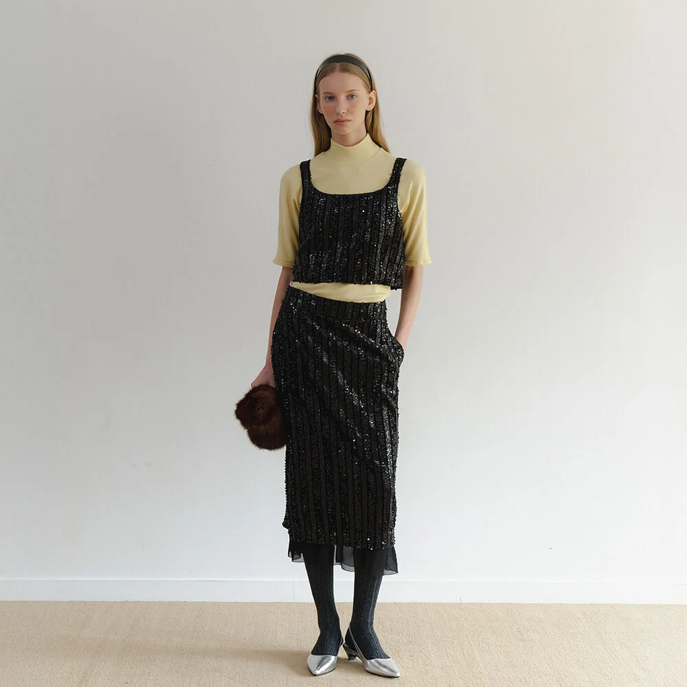 Gliter skirt Black