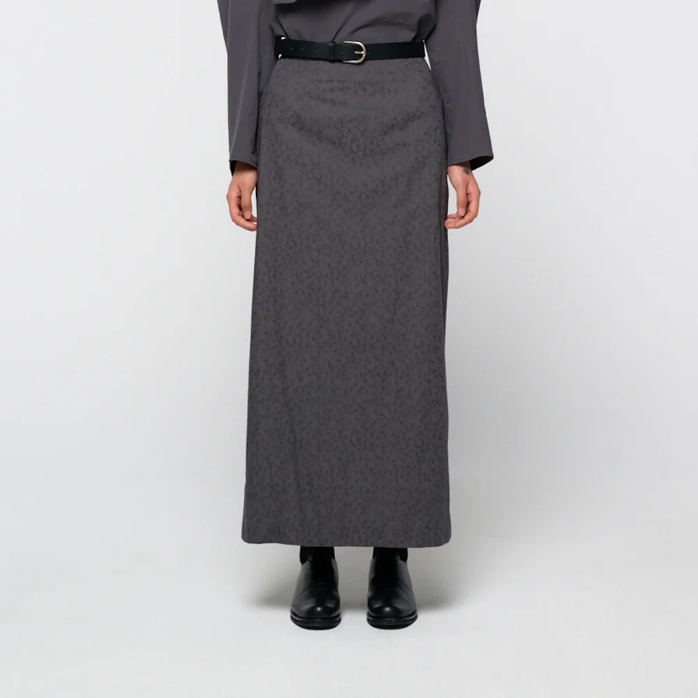 Floral pencil skirt, Grey