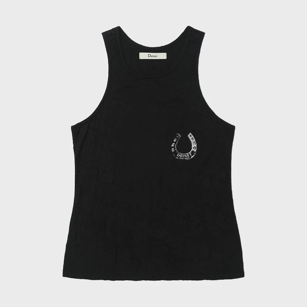 HORSESHOE PRINT SLEEVELESS IN BLACK