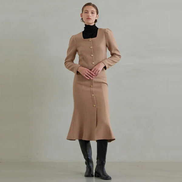 WOOL TWEED SET UP MERMAID SKIRT (SK-4872)