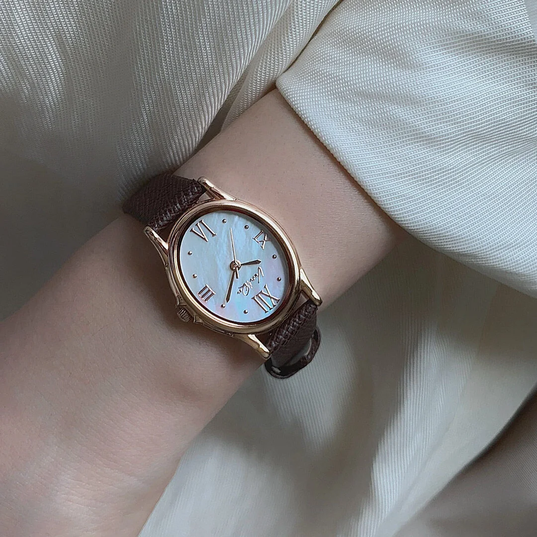 Gem-Rosegold/Opal (Espresso Saffiano leather)