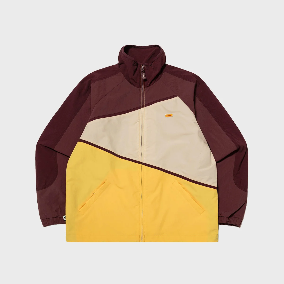 Kay 撞色 Stand Neck 外套 BURGUNDY