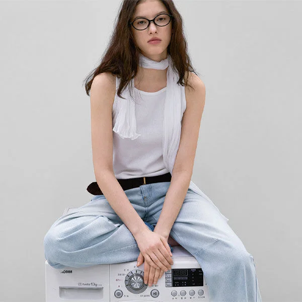 CURVED BALLON ICE DENIM PANTS (PT-5766)