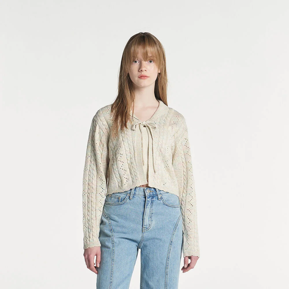 SCALLOP PUNCHING CARDIGAN (MIX)