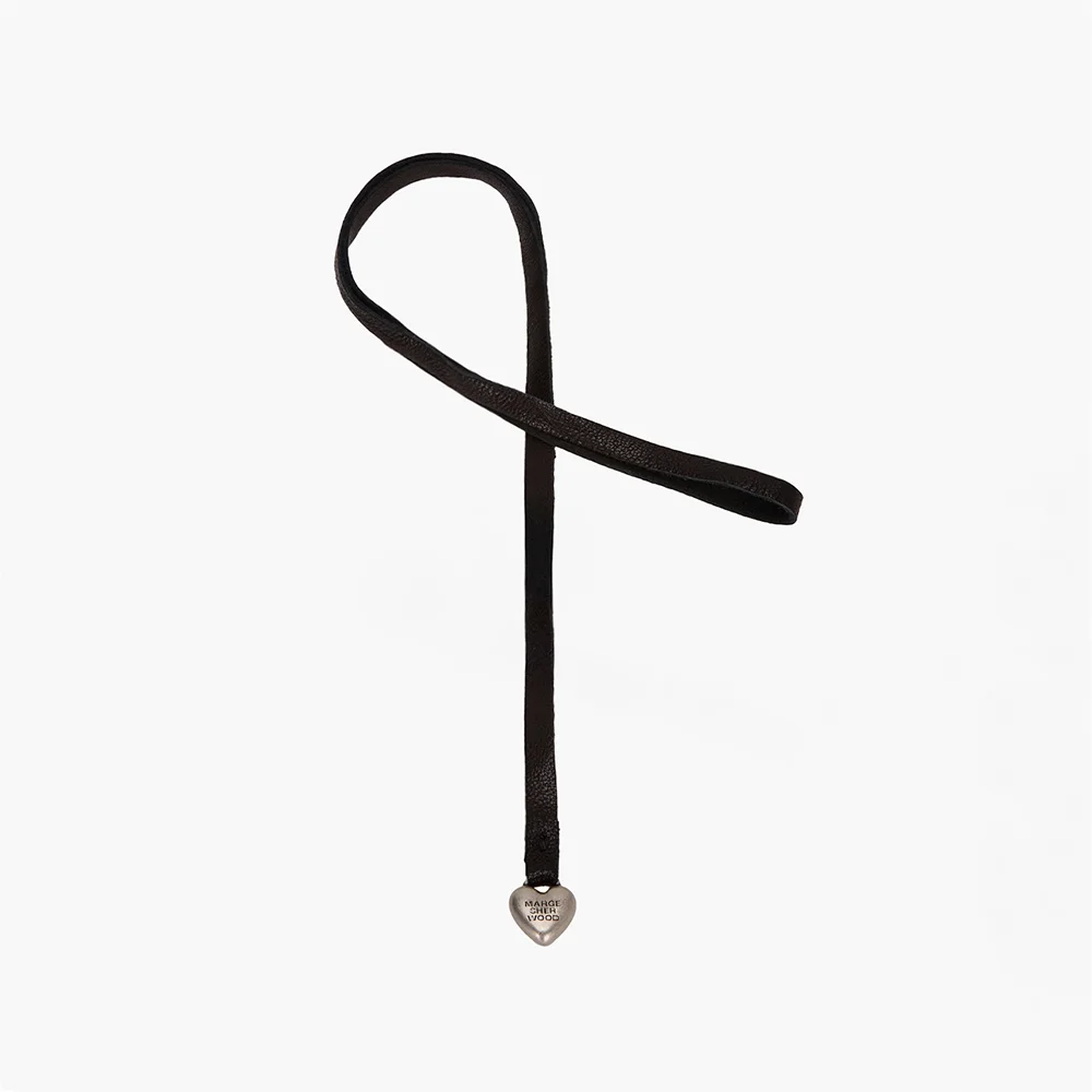 HEART CHARM_black washed nappa