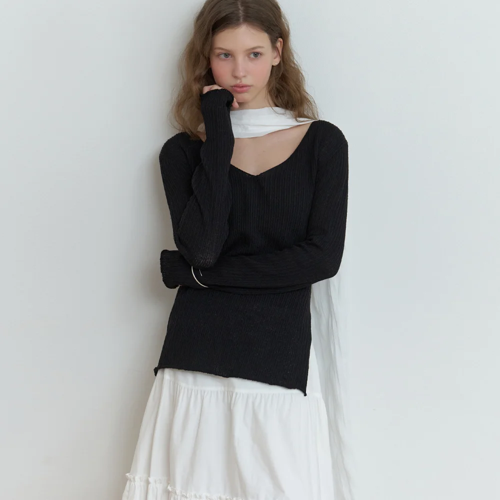 Slony v slit knit (black)