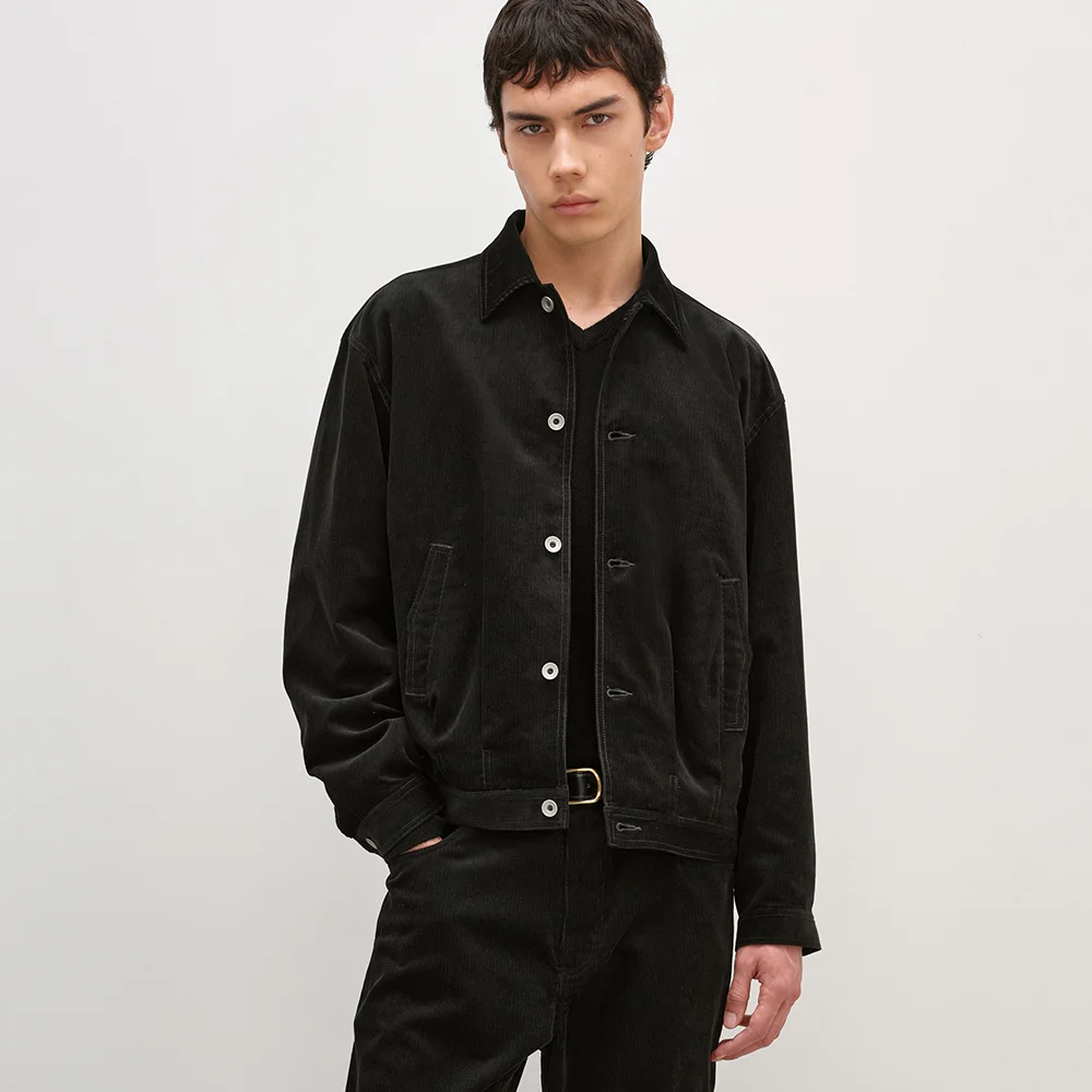 燈芯絨 Trucker 外套 BLACK