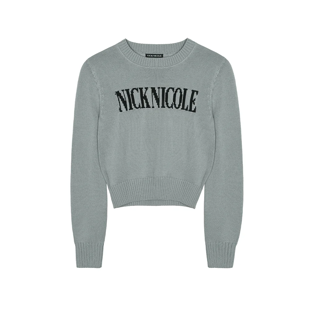 NICOLE LETTERING JAQUARD KNIT_GRAY