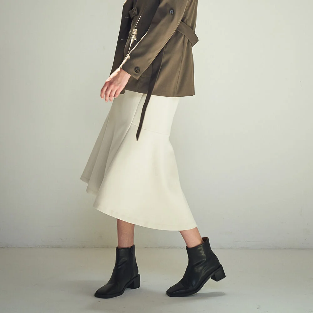 MERMAID LINE FLARED SKIRT_L.GREY