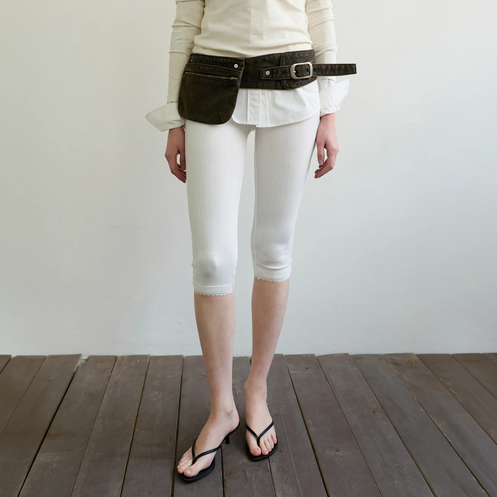 CAPRI RIBBED LEGGINGS - WHITE
