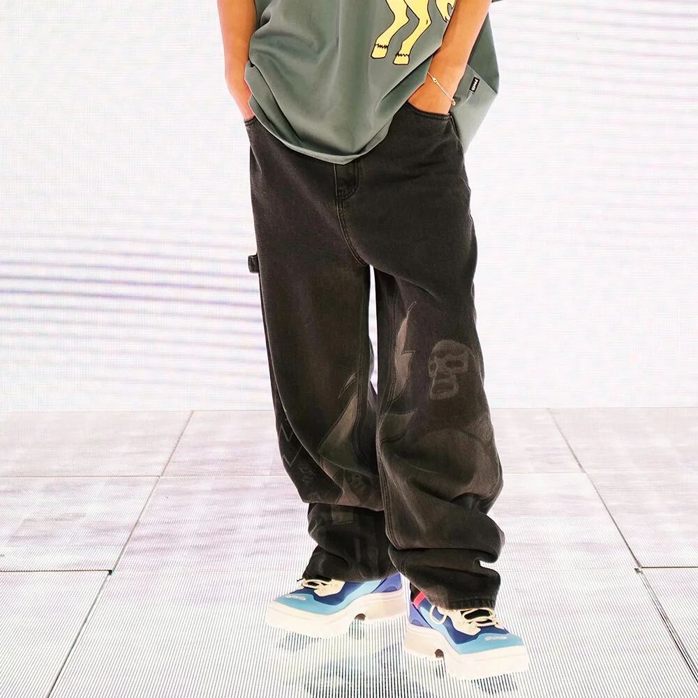 WIDE WRESTLER WASHING DENIM_BLACK