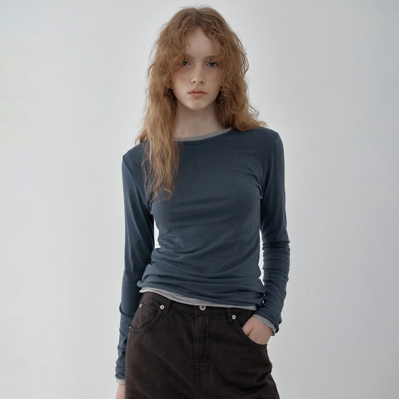 Wendy layered t-shirt (vintage blue)