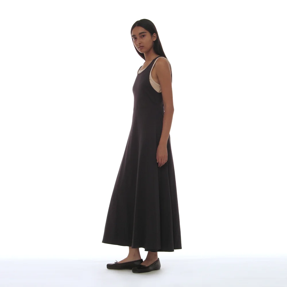 PWC OVERLAY SLEEVELESS MAXI DRESS_CHARCOAL