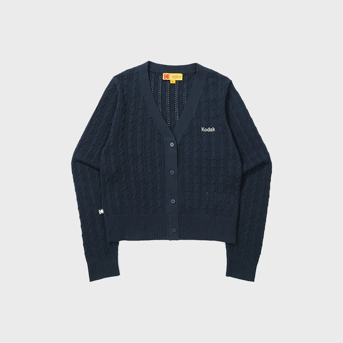 絞花 V領 開襟外套 女裝 NAVY