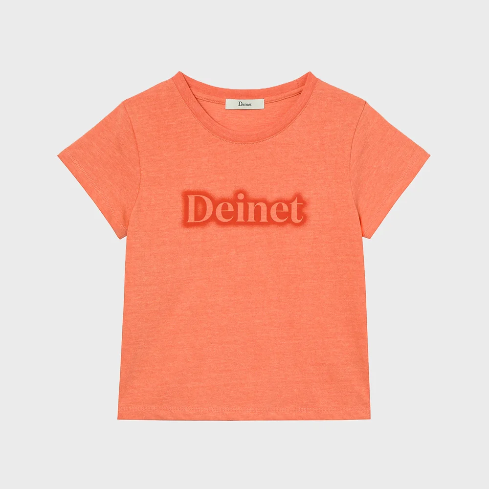 SPRAY LOGO PIGMENT T-SHIRT IN ORANGE