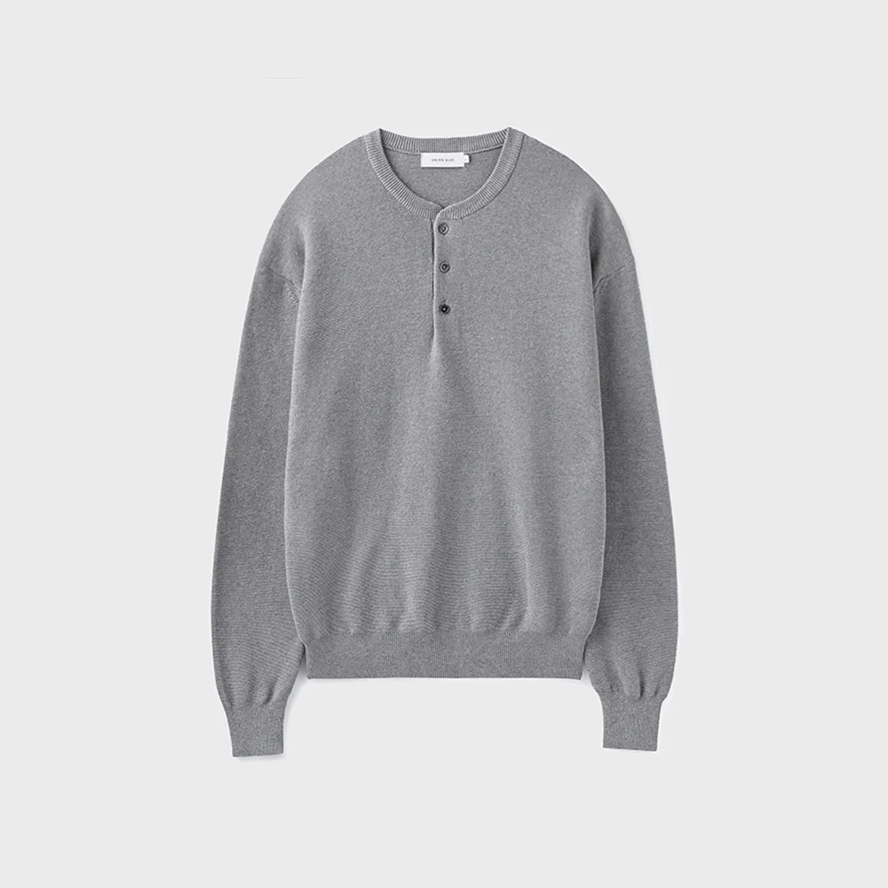 HARD TWIST HENLEY-NECK KNIT