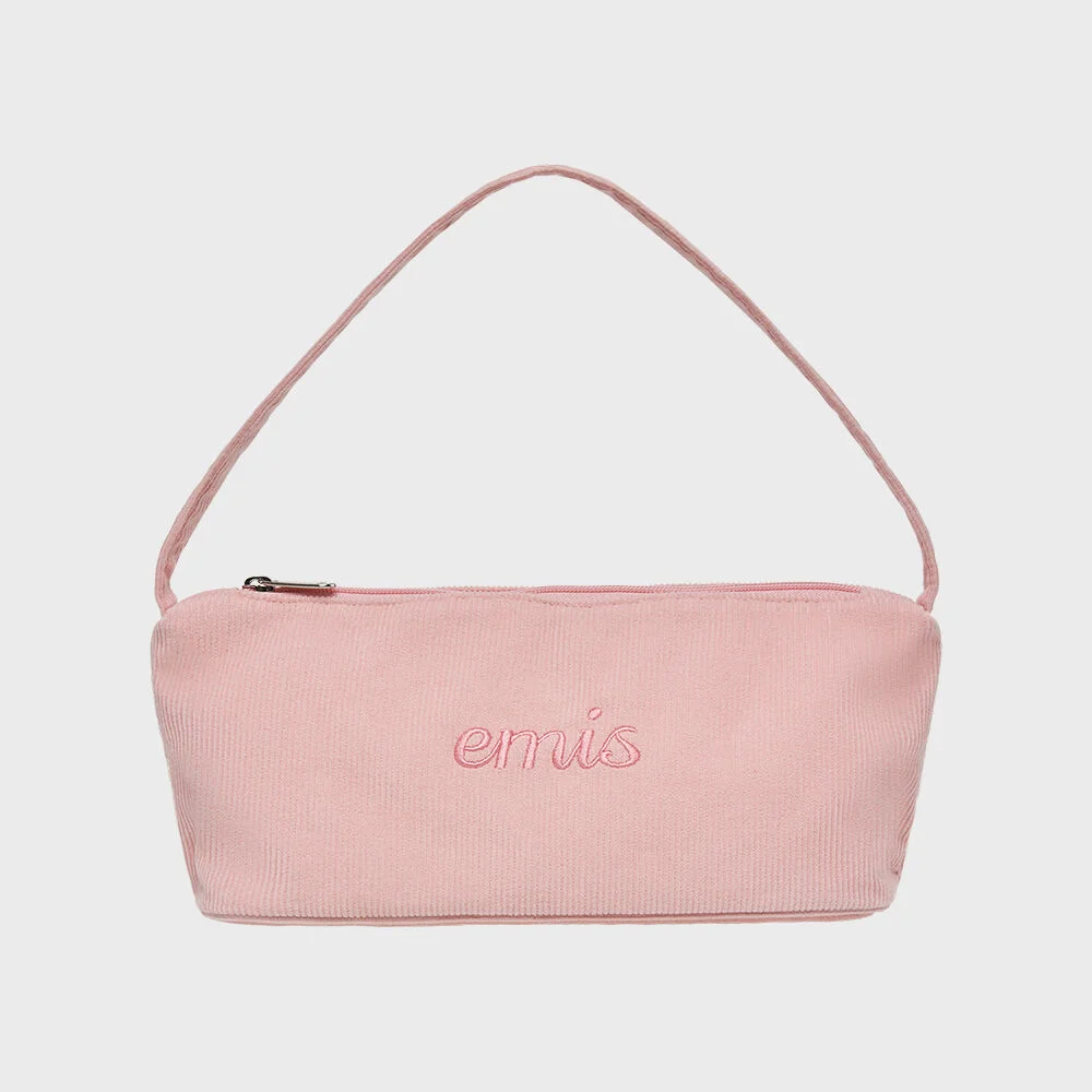 CORDUROY DAILY LONG HOBO BAG-PINK