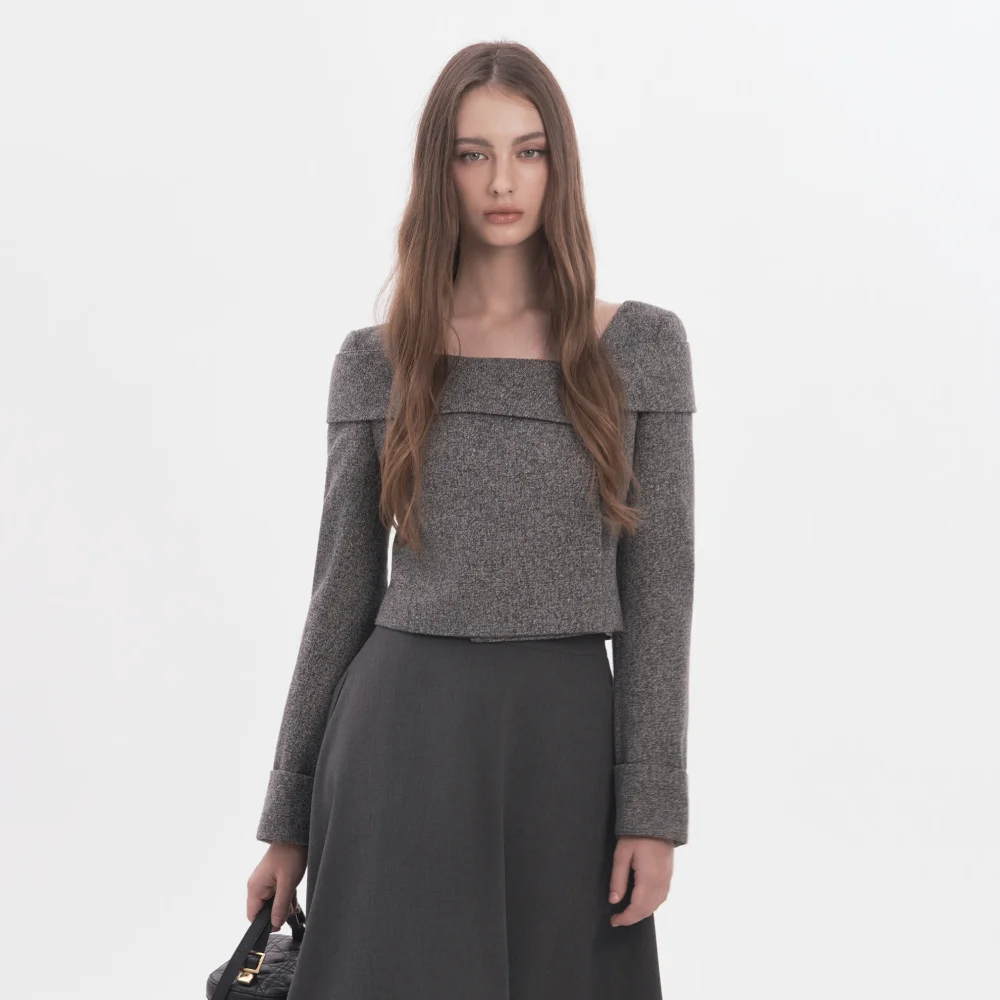 Blair Scarf Draped Collar Jacket - Grey