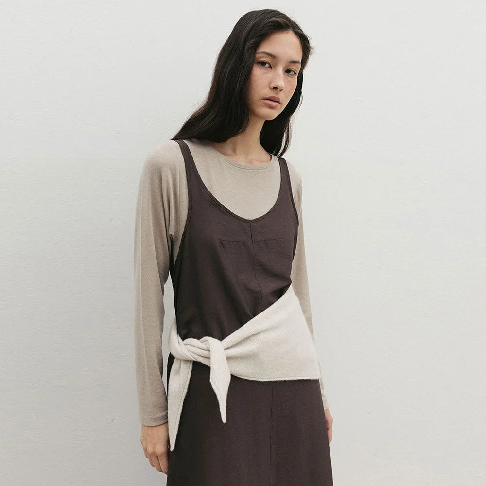 Boat-neck Wool Top(Beige)