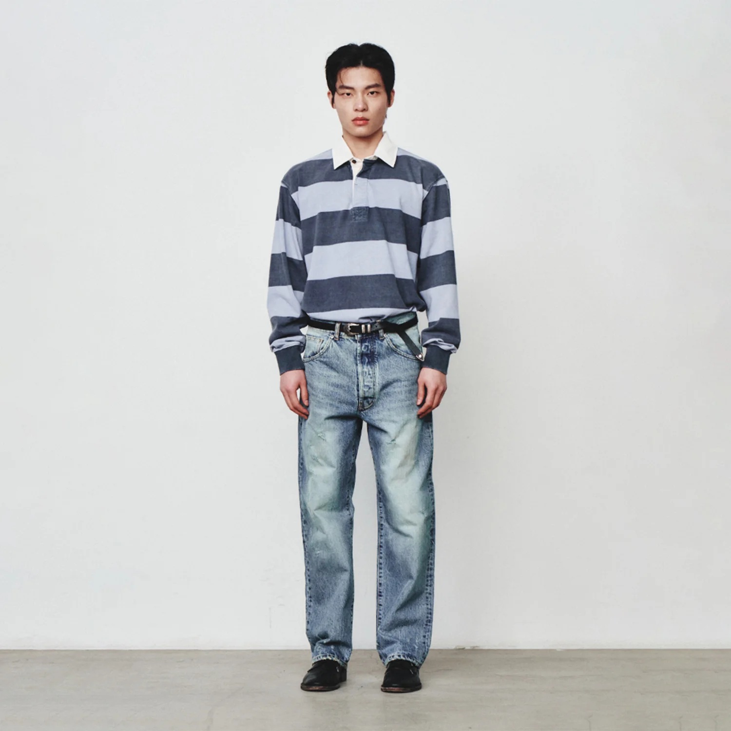 Garment Washed Rugby Tee_Sky Blue