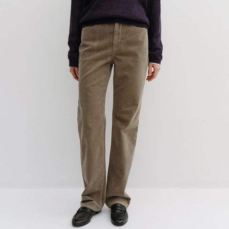relaxed straight corduroy pants (vintage beige)