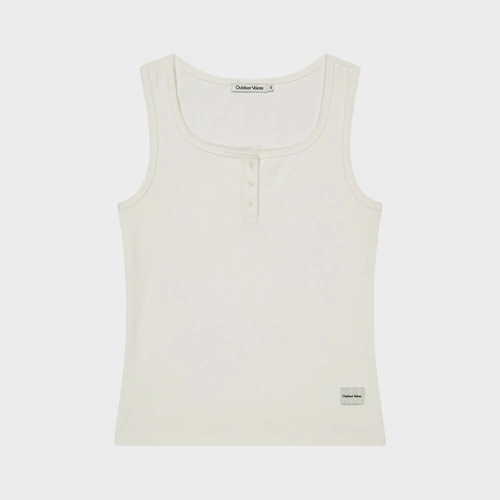 (W)ESSENTIAL HENLEY SLEEVELESS (WHITE)