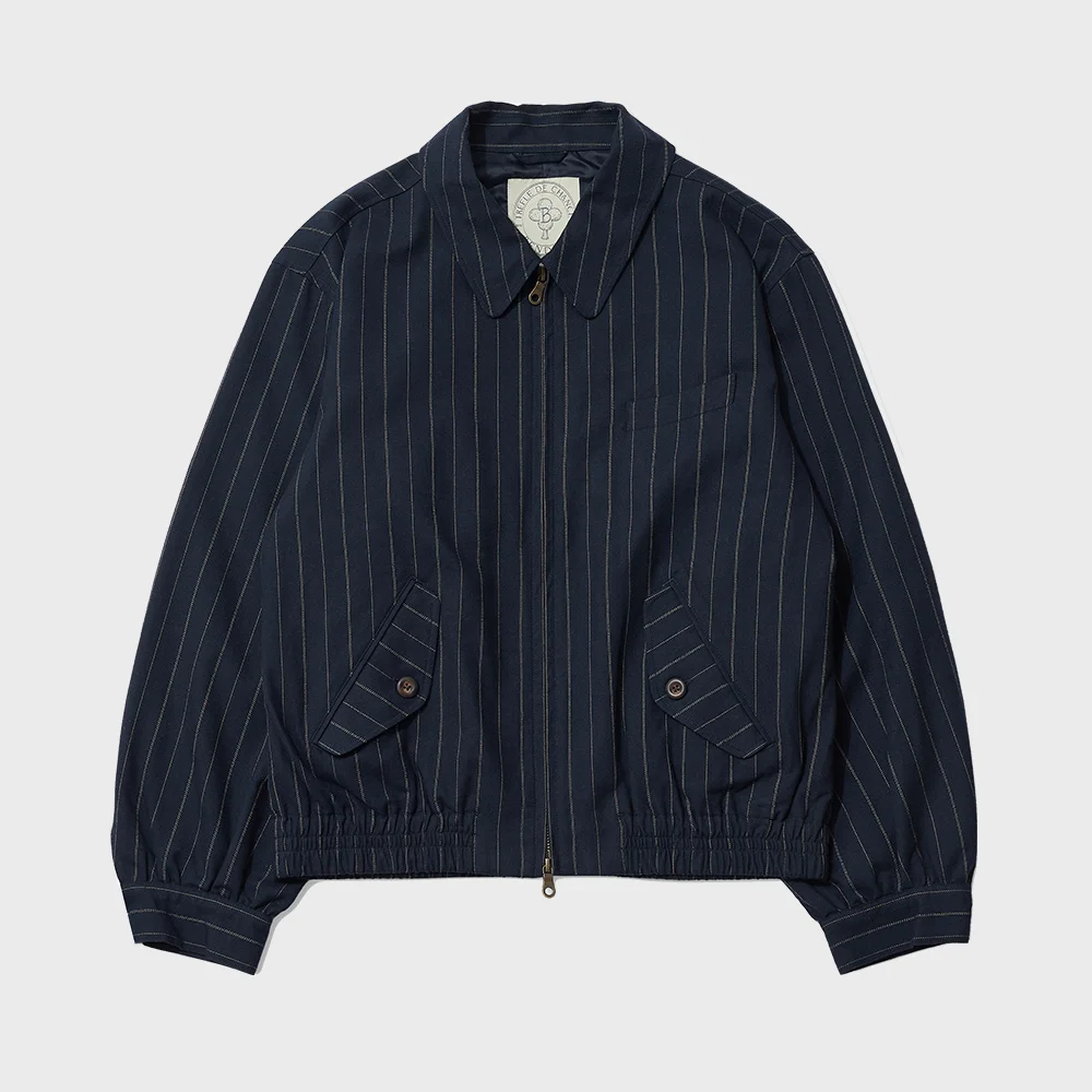 STRIPE BLOUSON -NAVY