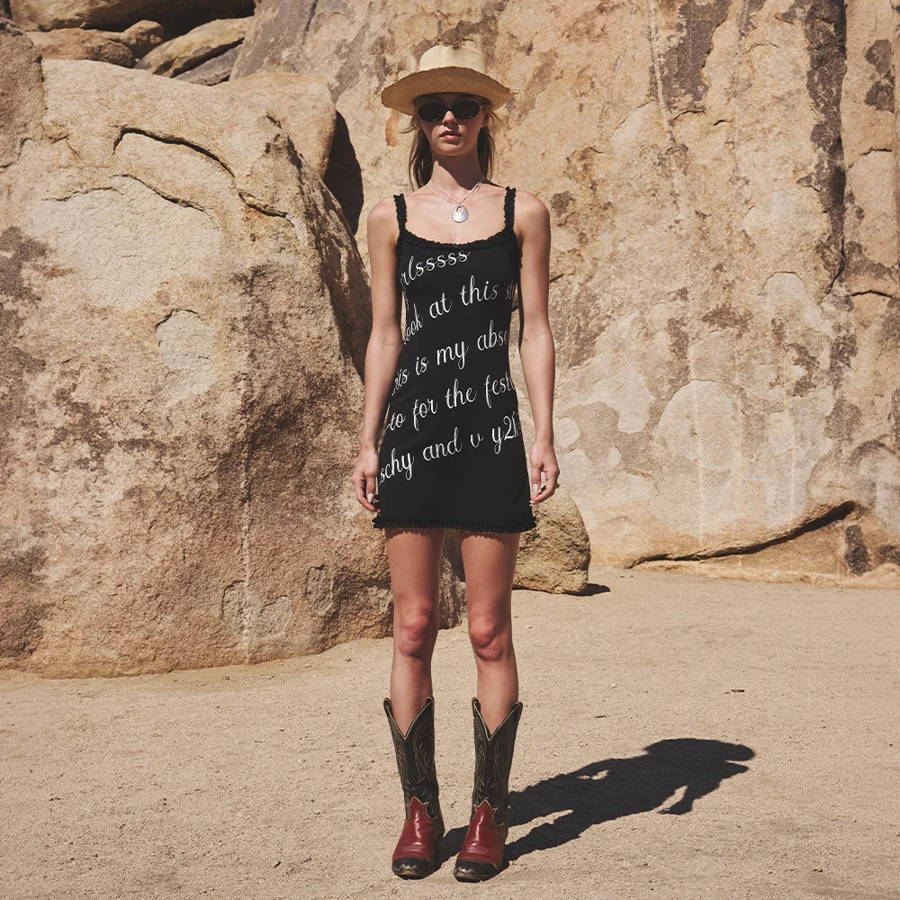 GURLS LACE FESTIE MINI DRESS BLACK