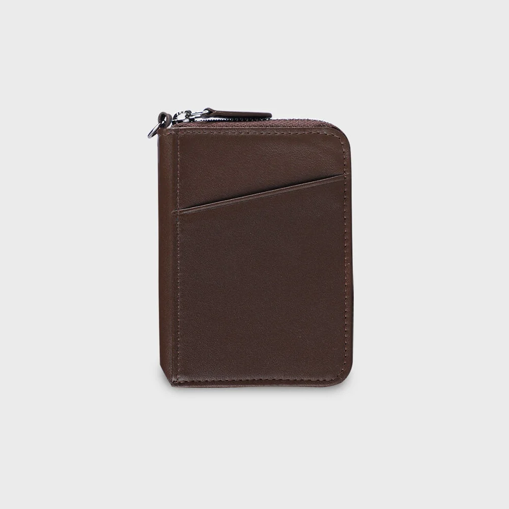 THE CITY ZIPPER WALLET(拉鏈短銀包)_啡色