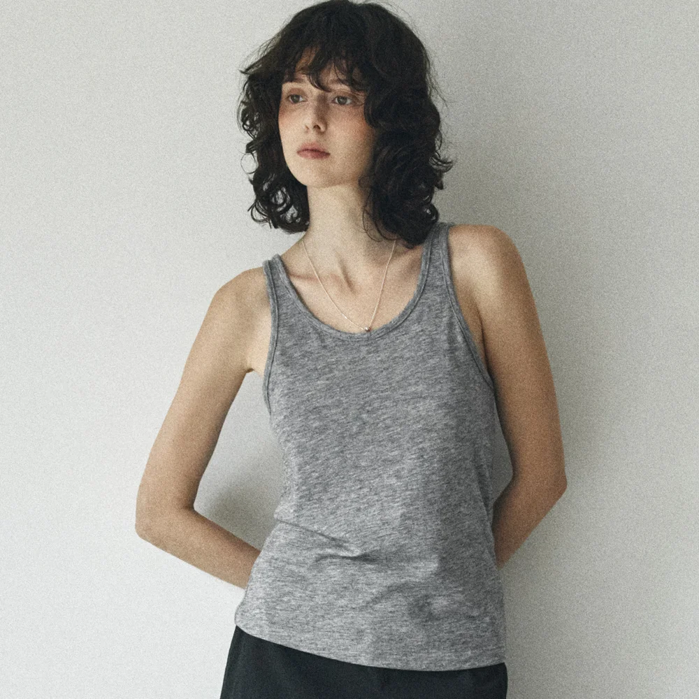 A3580 輕盈 無袖_Melange gray