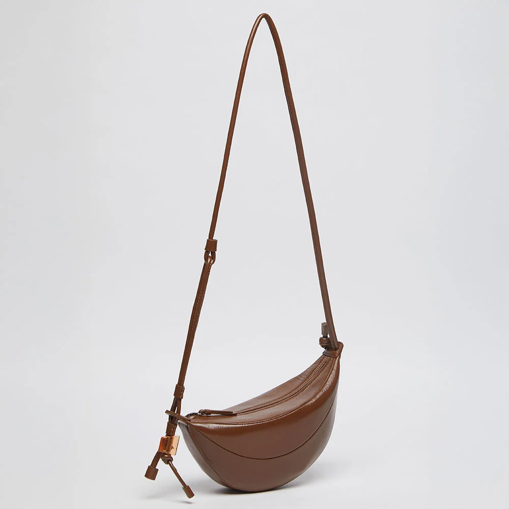 Small fling bag(Glossy milk brown)