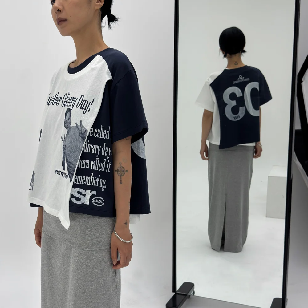 Camera T-shirt - Navy/Ivory