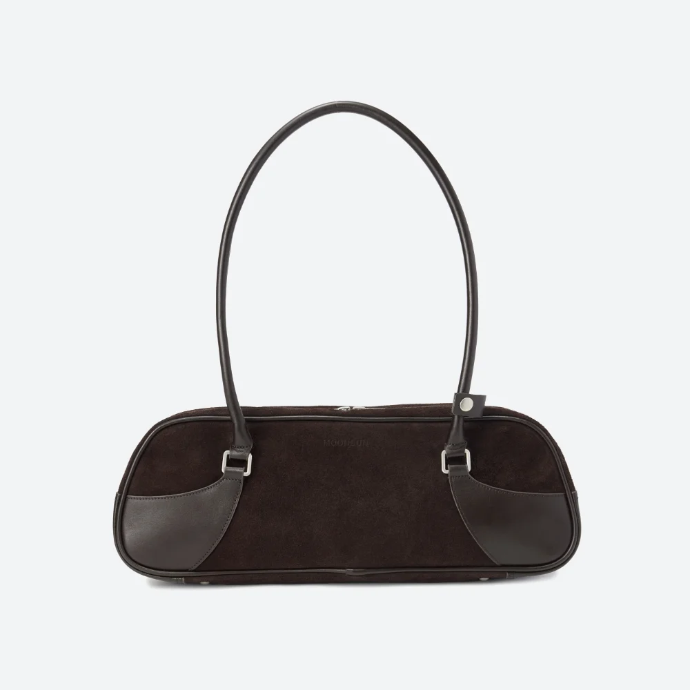 Suede Large Bowling Bag / Brown