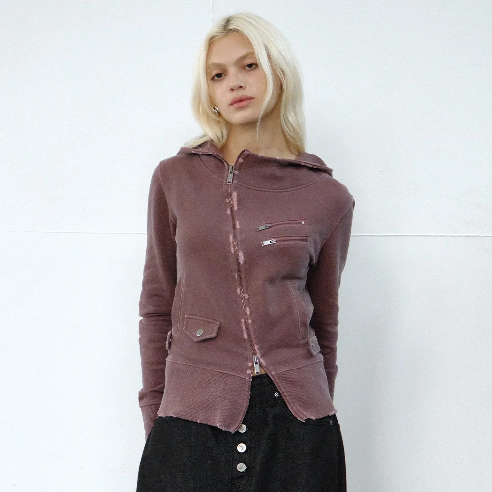 pg diagonal zip up (wine)