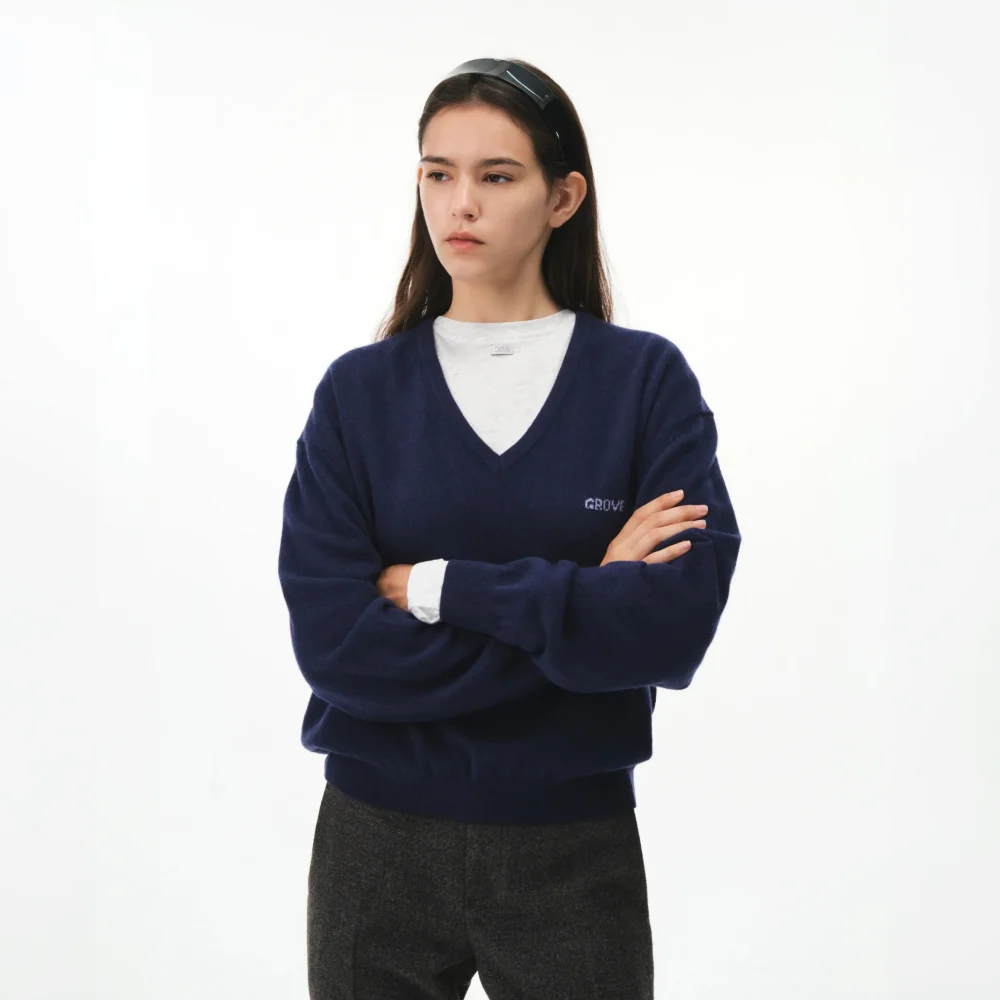26FW MYLES V-NECK KNIT (NAVY)