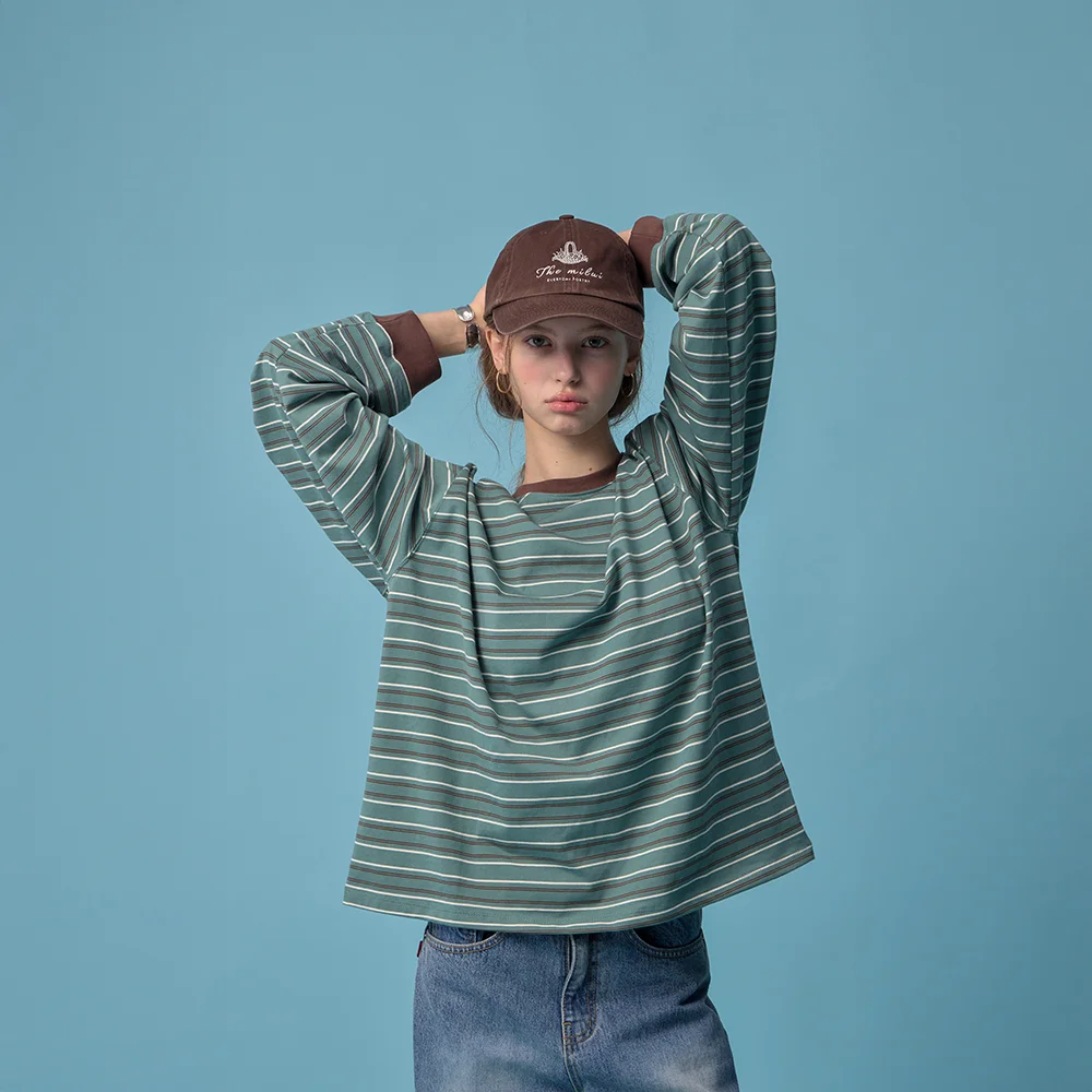 French Stripe Tee (Forest Mint)