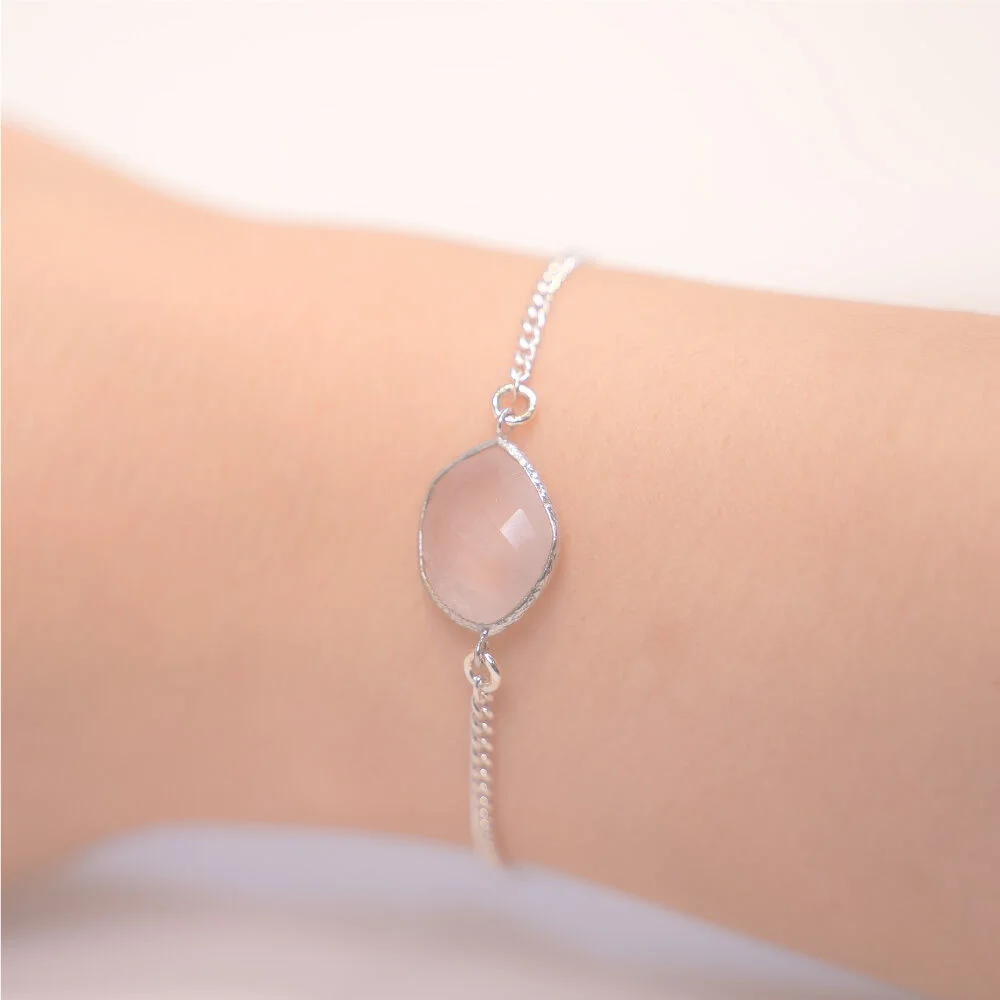 HR 47B_Round Cut Pink Calcite Bracelet