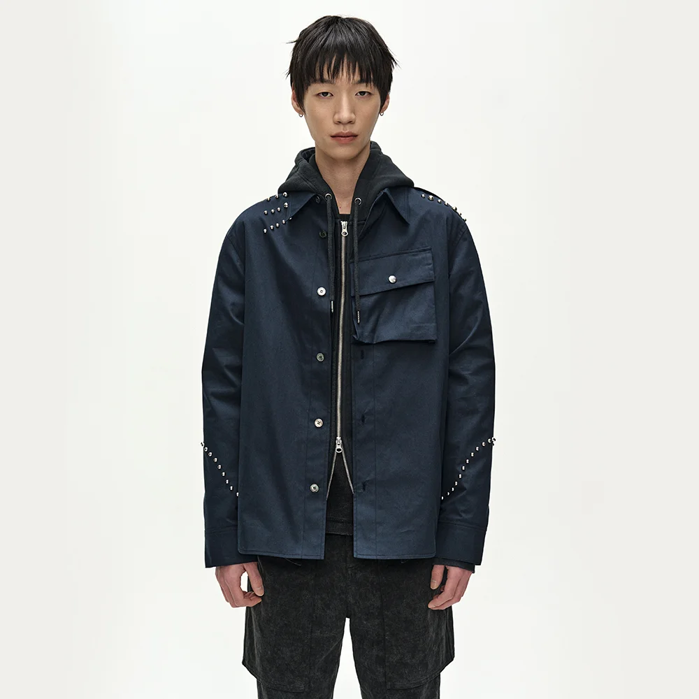 ROGHEN STUDDED SHIRT (DARK NAVY)