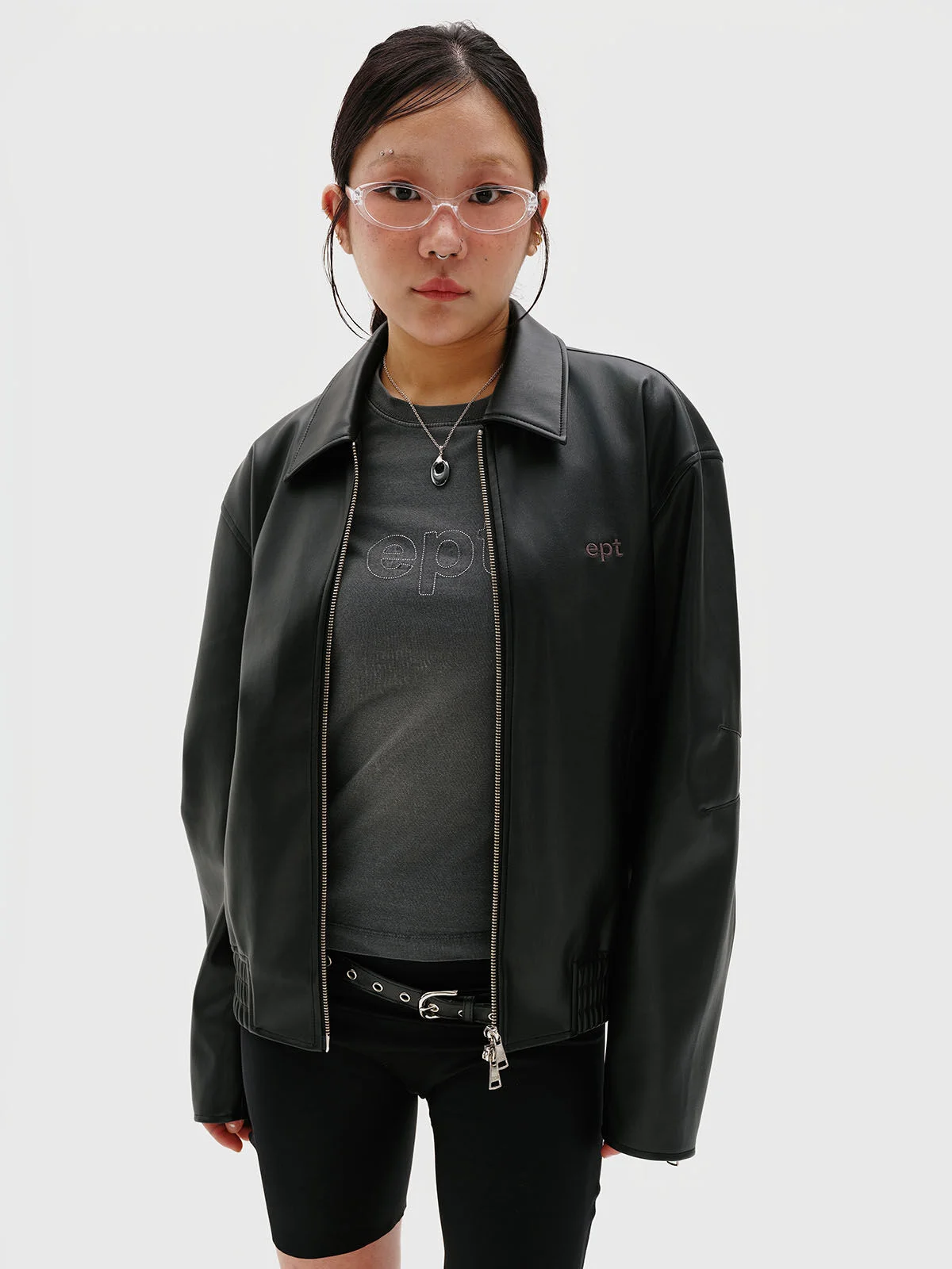 FAUX LEATHER JACKET (BLACK)