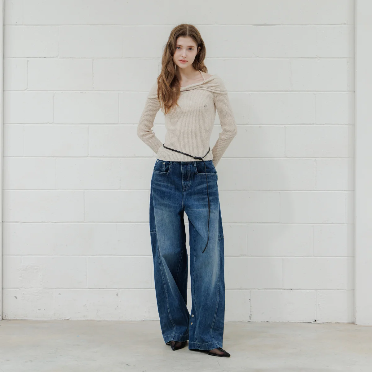 Washed Utility Denim Pants