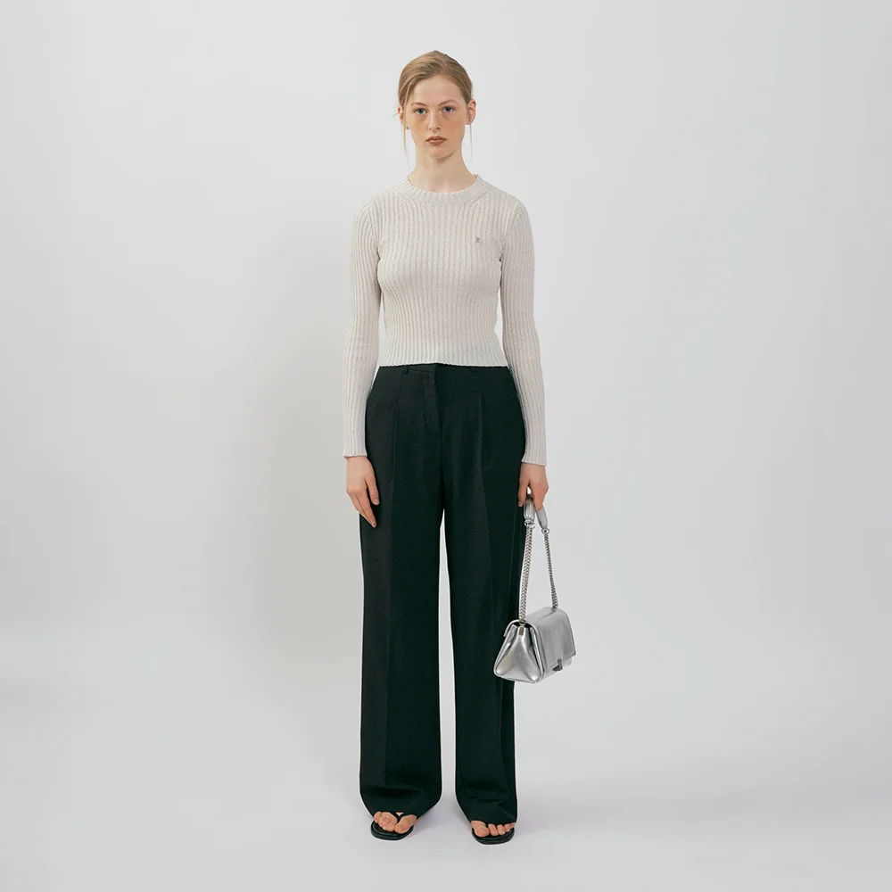CLASSIC LONG WIDE SLACKS (BLACK)