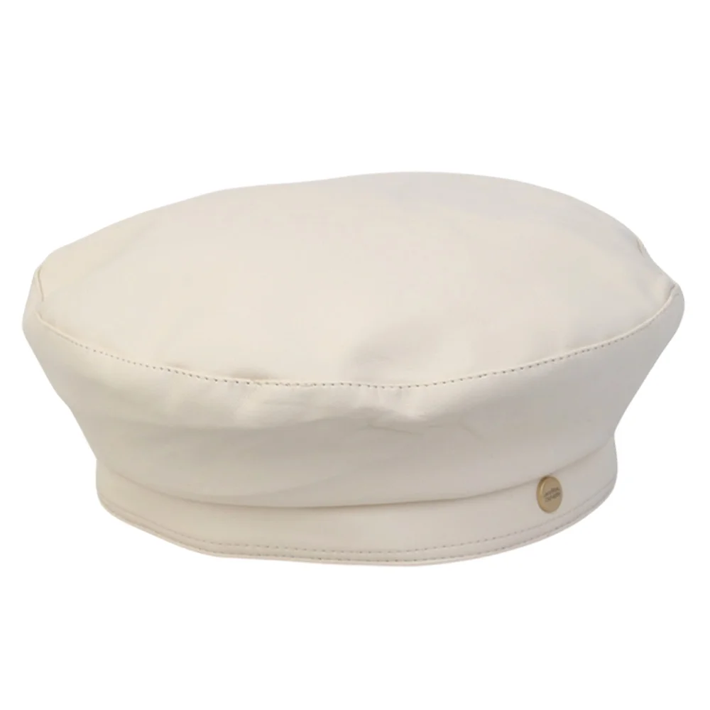 Leather Logo Ivory Beret 皮革貝雷帽