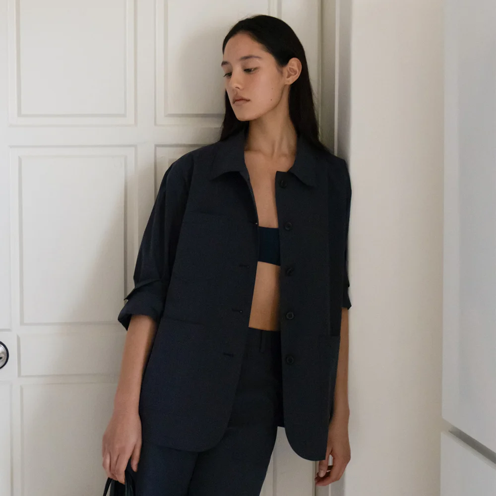 Breeze Cotton Work Jacket (Navy)