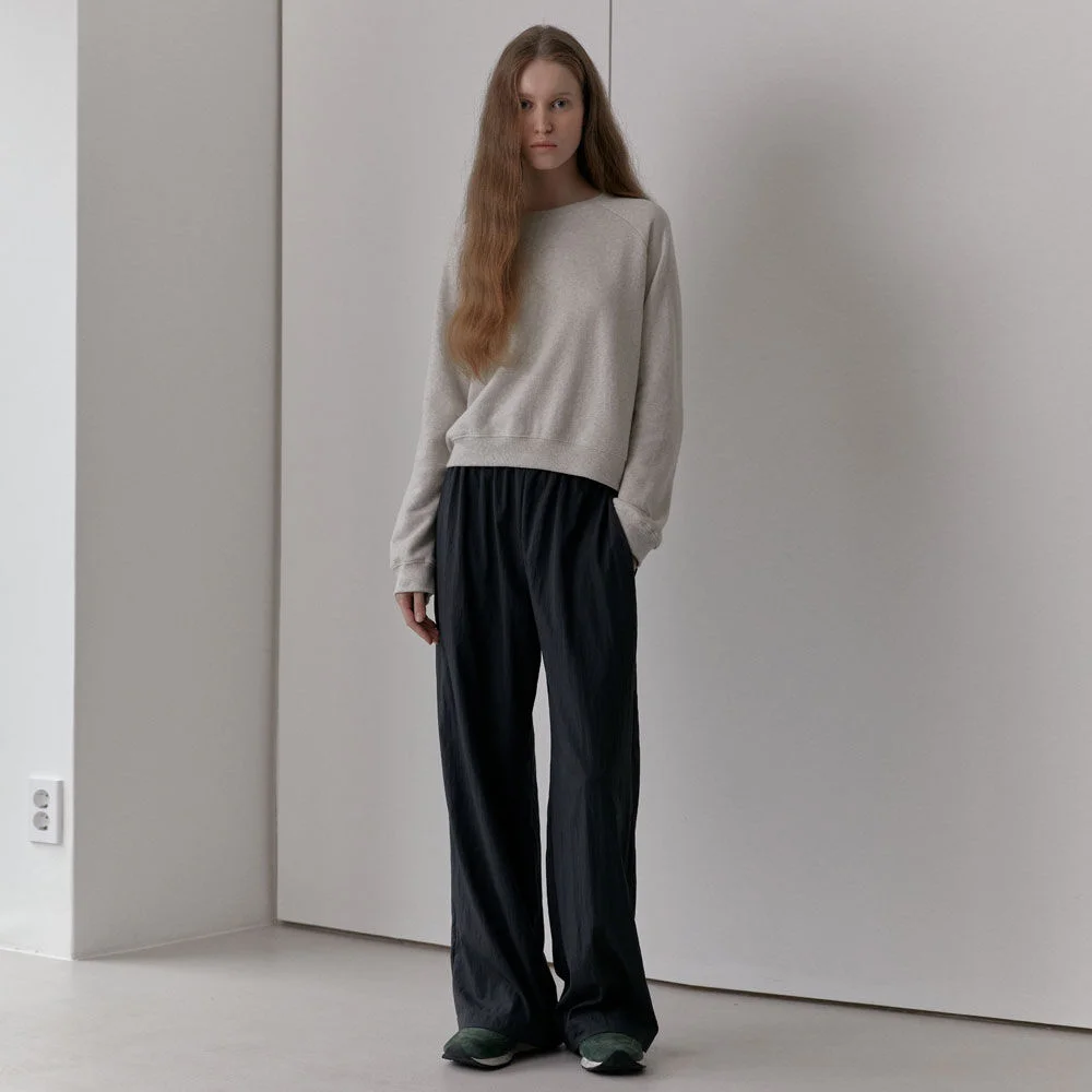 Nylon Relax Banding Pants (Charcoal Navy)
