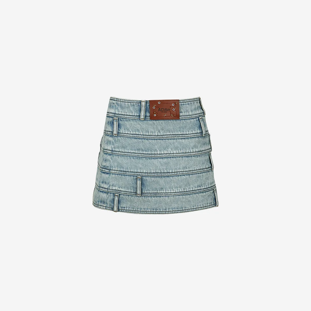 NEW DUA MULTI WAIST DENIM SKIRT apa713w(LIGHT BLUE)