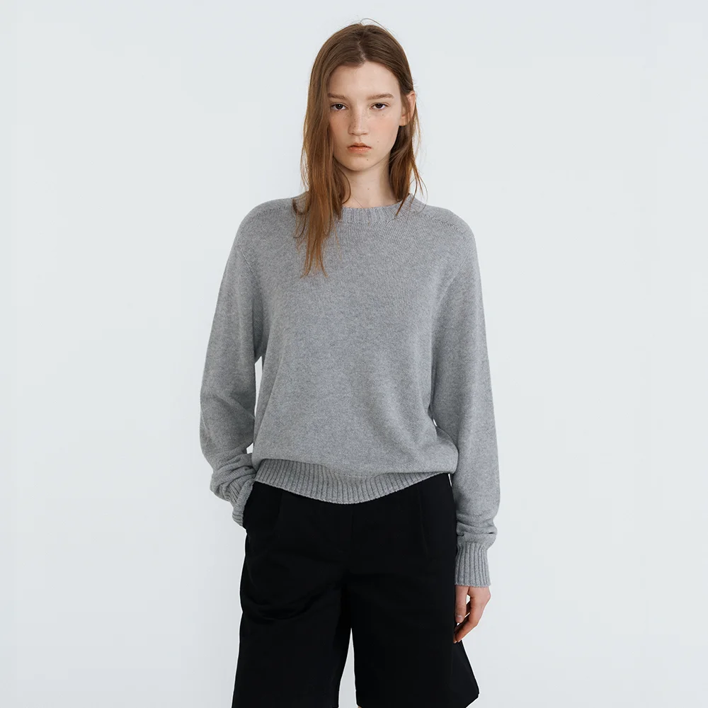 Saddle Wholegarment Knit (Melange Gray)