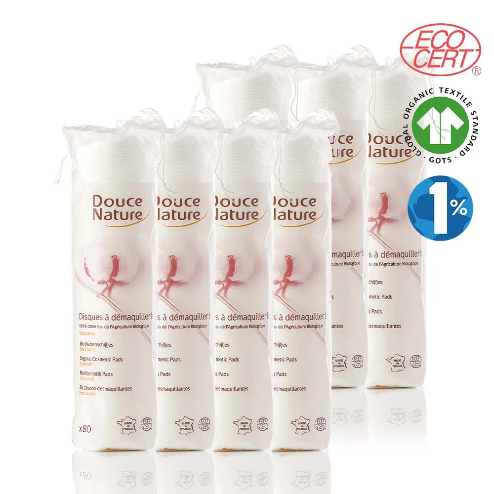 Douce Nature 有機 純棉 100% 圓形 化妝棉 80張 x7個