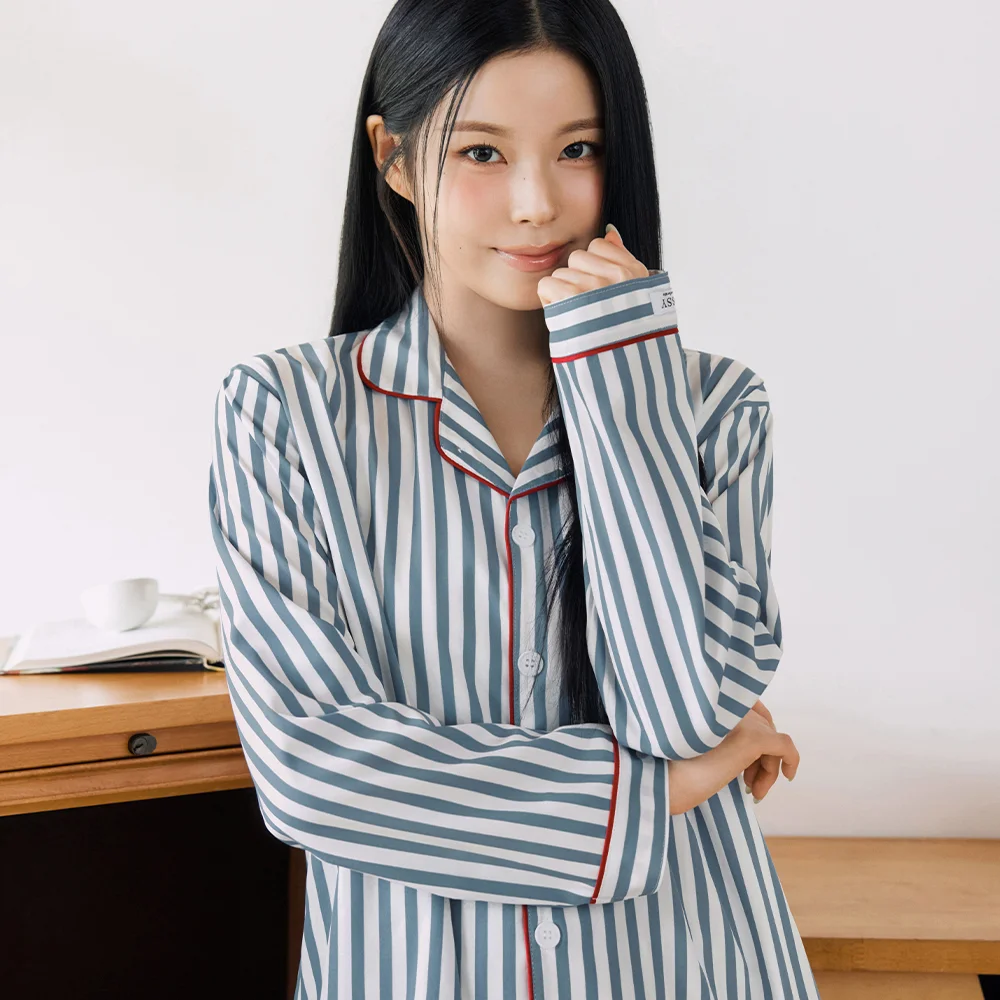 絲滑貼身 Tove 長袖 情侶 睡衣 套裝