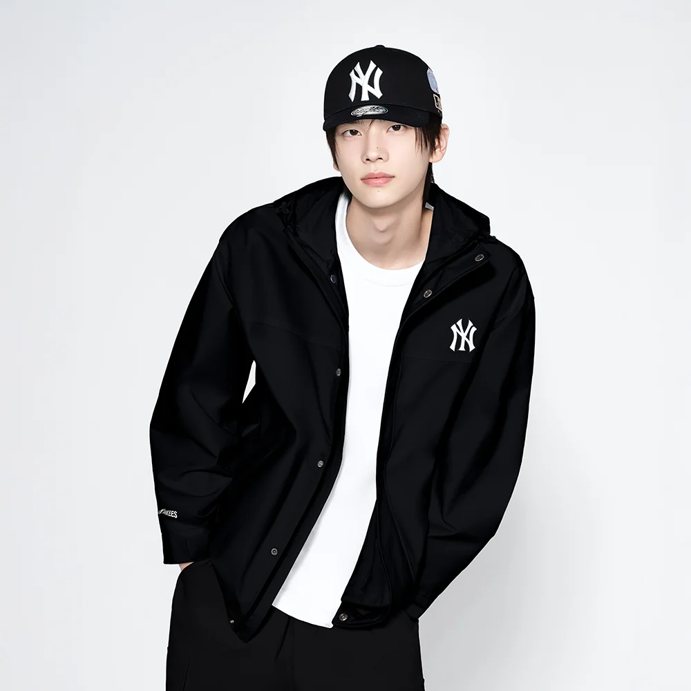 戶外機能風 2L 曲線 防風外套 NY (Black)