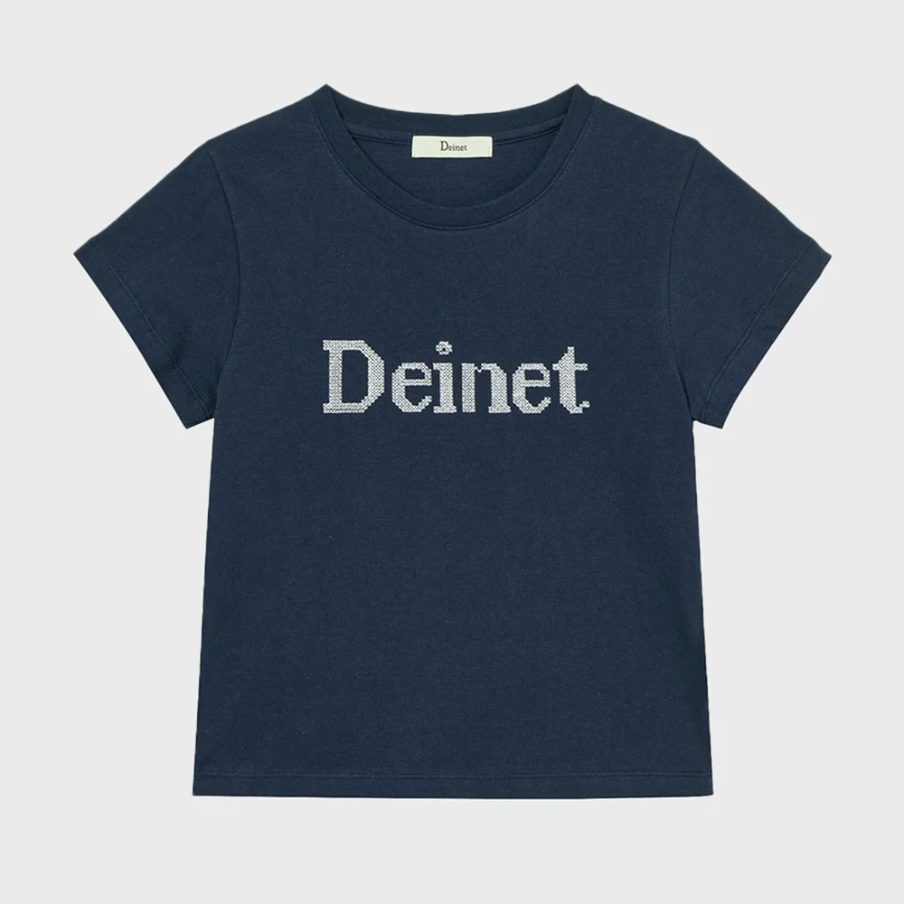 NEEDLE POINT T-SHIRT IN NAVY